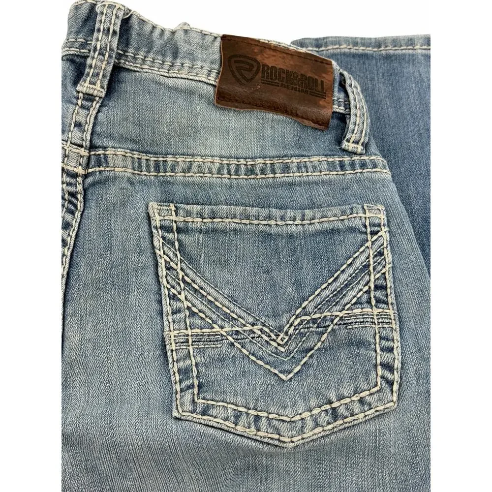 Rock & Roll Denim Revolver Boys Jeans 18R Slim Fit Medium Wash Stretch Western‎